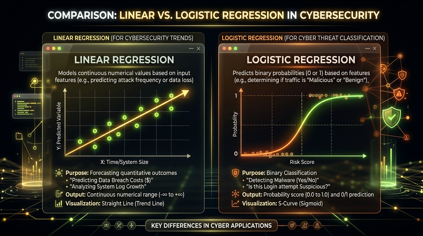 Linear vs Logistic Regression Infographic